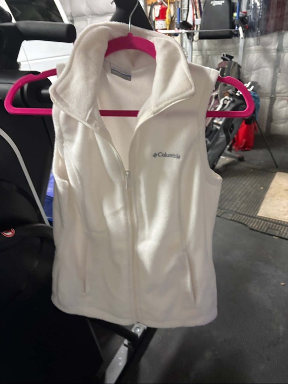 Columbia Cream Fleece Zip-Up Vest